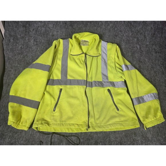 Majestic Other - Mens Jacket 2X High Visibility Yellow Fleece Reflective Workwear Majestic